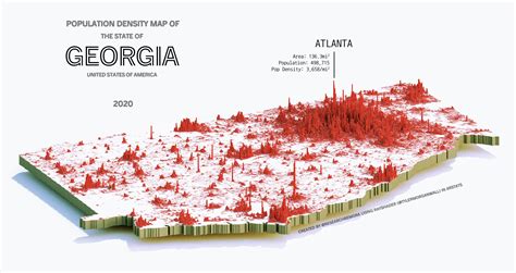 Atlanta City Map Of Density Crowded Or Deserted? Exploring America's