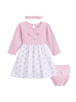 Buy Hopscotch Cotton Floral Knee Length Dress Pink (0-3 Months) Online