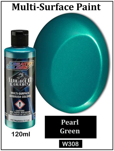 Wicked Colors W308 Pearl Green – 60 ml Pearlescent Airbrush Paint | Airbrush Megastore