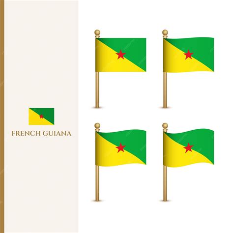 Premium Vector | Waving french guiana flags 3d vector illustration flag ...