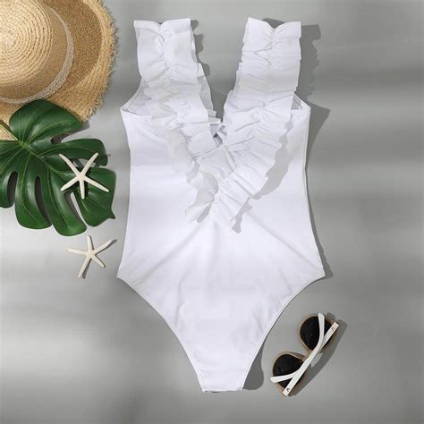 White Flounce Swimsuit | Fiesta Resortwear – Fiesta Resortwear