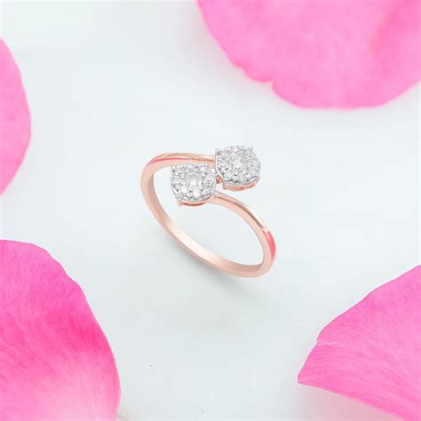 Buy Sparkling Diamond and Rose Gold Finger Ring ORG23LB2 Online at ORRA.