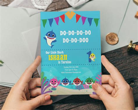 Shark Theme Boy Customized Invite | Birthday Party Supplies India