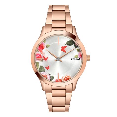 Helix By Timex Silver Round Analog Stainless Steel Watch Women -TW053H