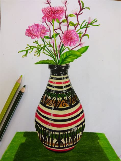 Drawing Flower In Vase at Eden Goldfinch blog