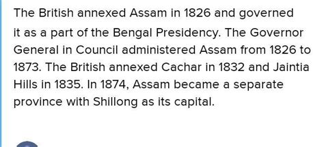 how to write concept on British administration in Assam - Brainly.in