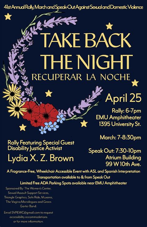 TAKE BACK THE NIGHT Rally March and Speak Out Against Sexual and Domestic Violence! | UO Women's ...