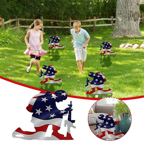 American Flag Decoration, Soldier Weathered Flag Metal Art Decor, with ...