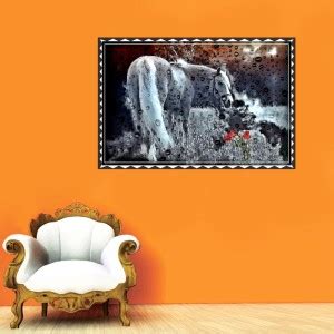 Impression Wall 61 cm Impression Wall White Horse Wall Sticker Self ...