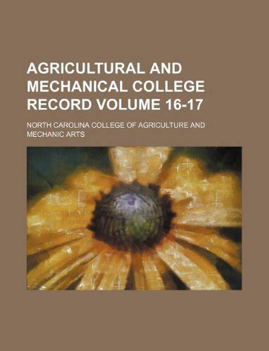 Agricultural and Mechanical College Record Volume 16-17 : Amazon.in: Books