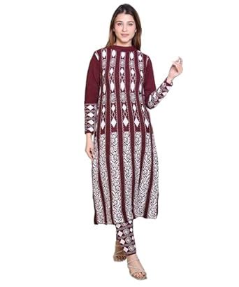 Buy Grand Line Women's Acrylic Woolen Winter Wear Warm Kurta with ...