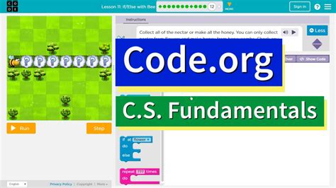 Code.org Lesson 25 The Bee Answers 的图像结果