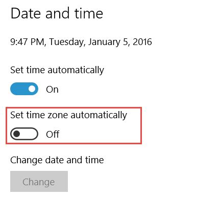 Image result for How to Set Time Zone Automatically Windows 1.0