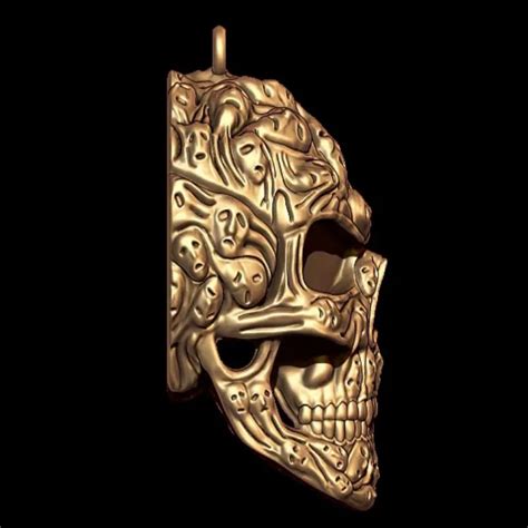 Skull 3D Model STL & 3DM Download - Unique Pendant Design