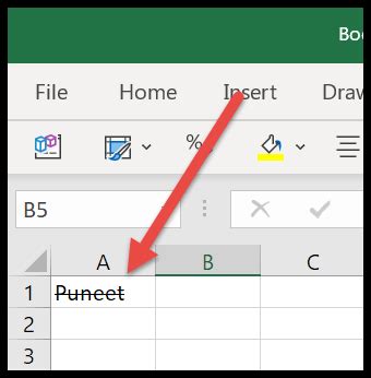 Strikethrough | Keyboard Shortcut | Microsoft Excel