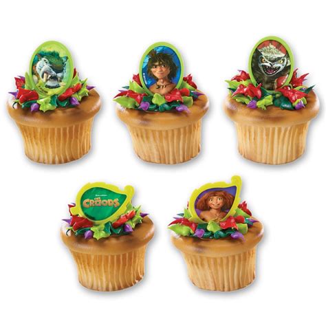 DecoPac The Croods Eep, Guy and Creatures Cupcake Rings (12 Count ...