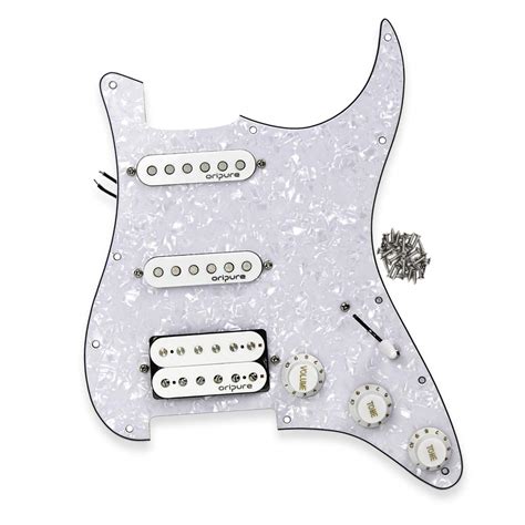 Buy OriPure 4Ply White Pearl HSS Strat Pickguard Loaded Strat Pickguard ...