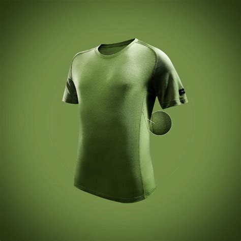 Buy Men's Mountain Trekking Short Sleeved T Shirt Merino Green Online ...