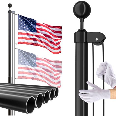 14 Gauge Flag Pole for Outside In Ground - 20 FT Heavy Duty Flagpole ...