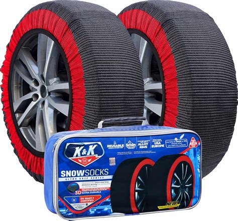 K&K Automotive Snow Socks for Tyres - Pro Series for Ultimate Grip Snow Chain Alternative ...