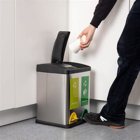 Mind Reader Stainless Steel 2-Section Recycling Bin - India | Ubuy