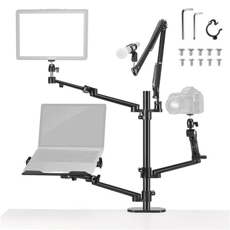 NEEWER Overhead Camera Stand Desk Mount Rig with 4 Boom Arms for ...