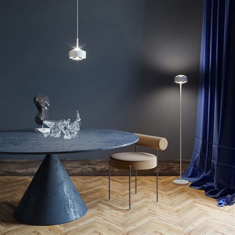 Lente LED Puk Maxx Eye Floor mate, blanco mate/cromo | Lampara.es