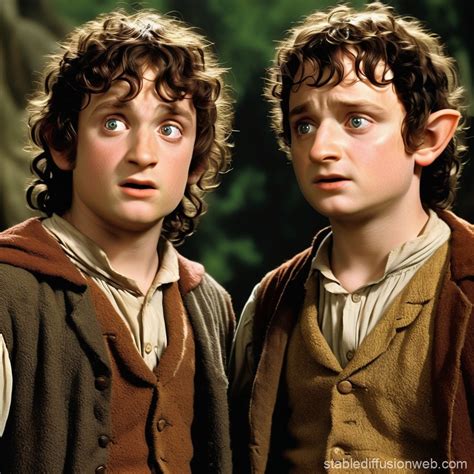 Frodo Baggins and Sam | Stable Diffusion Online