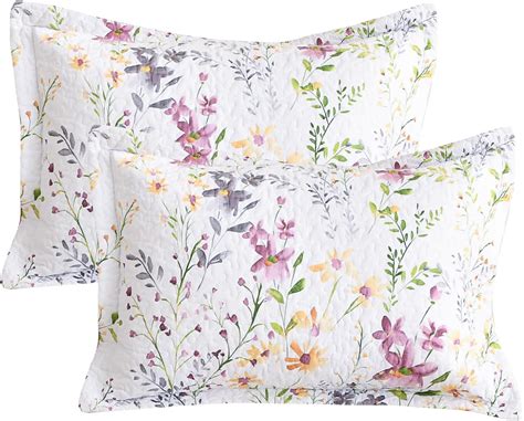 Amazon.com: Sanracie 100% Cotton Standard Pillow Shams 20"x26", Yellow ...