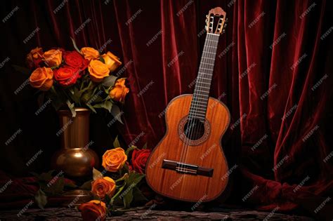 Premium AI Image | Spanish guitar with sheet music for flamenco