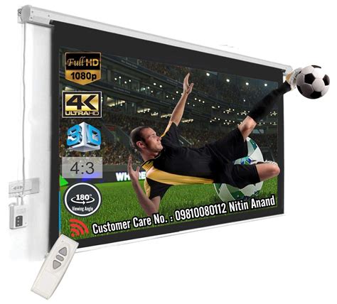 Inlight® Imported Motorised Projector Screen, 10 Feet x 8 Feet, 150 ...