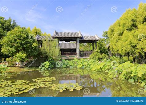 Chinese Classical Garden with Pool Stock Image - Image of classical ...