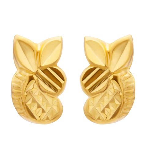 Buy WHP Jewellers 22KT (916) Yellow Gold Stud Earrings For Women ...