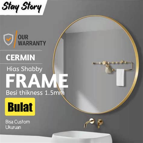 Promo Kaca Cermin Wastafel Kamar Mandi Toilet Gantung Frame Bulat ...