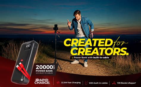 Eveready Ultima Power Bank PB11 with Built-in-Cables 20,000 mAh, 22.5W ...