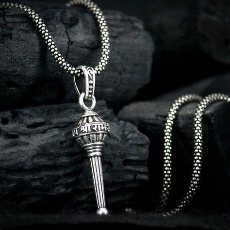 Men's Silver Chain with Gada Pendant – RadhaShakti.com