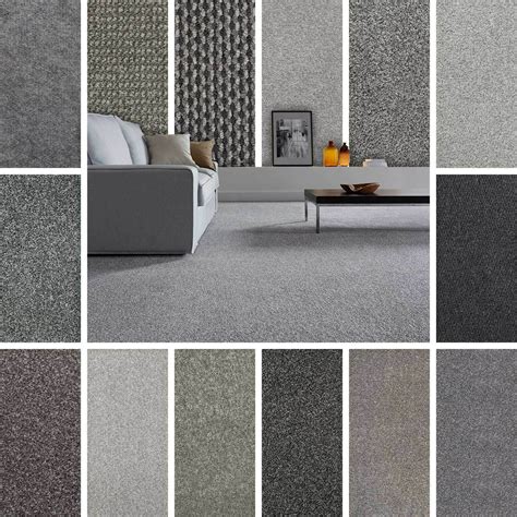 Mid Grey Luxury Saxony Carpets Feltback | Self adhesive floor tiles