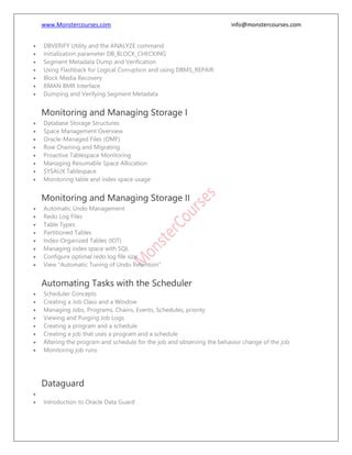 Oracle 12C Training 的图像结果