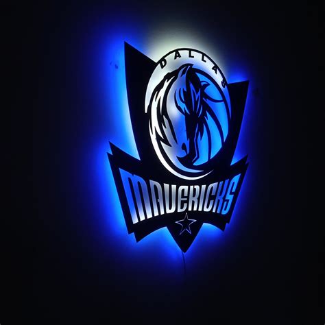 Mavericks Led Lighted Logo, Dallas Mavericks Led Wall Art, Wall Decor ...