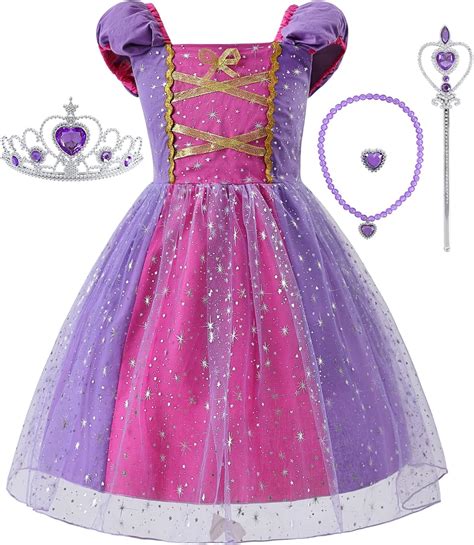 Buy knemmy Tangle Costume for girls Princess Rapunzel Cosplay Princess ...