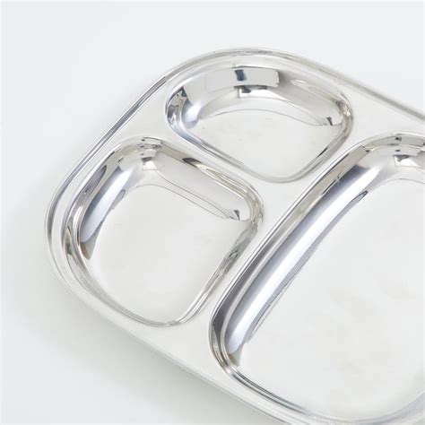 Buy Blaze Stainless Steel 3-Partition Plate - 21cm from Home Centre at ...