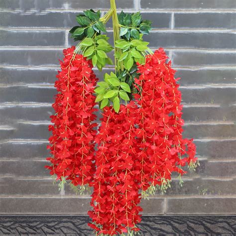 23.6" Long Ranunculus Artificial Flowers Orange Silk Flowers Faux ...