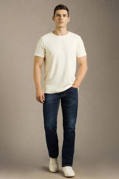Buy Men Navy Mid Slim Fit Jeans Online - 39977553 | Louis Philippe