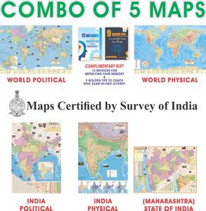 MAPS FOR UPSC (PACK OF 5 MAPS/CHART) MAHARASHTRA POLITICAL ...