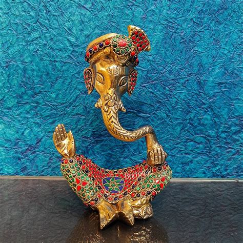 Buy Modern Ganesha abstract unique brass idol/ wearing a pagdi/turban ...