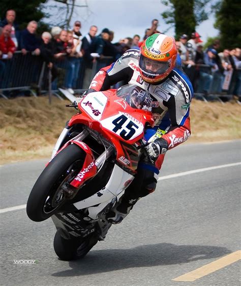 Flying the Flag at 240-Km/h , 150-MPH over the crest. #45 Martin Finnegan, Irish Road Racing ...