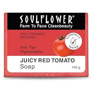 Buy Soulflower Tomato Soap Tan Removal, Skin Acne, Pimple, Blemishes ...