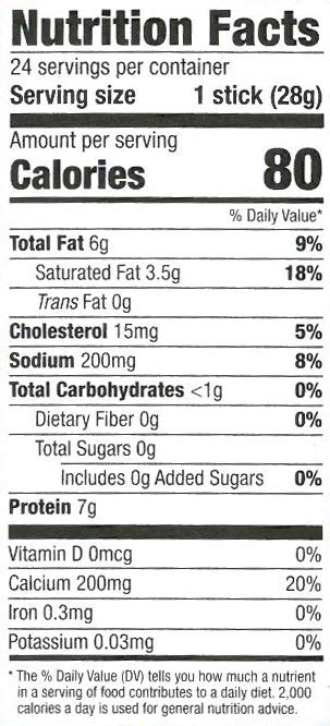 Cheese String Nutrition Label - Nutrition Ftempo