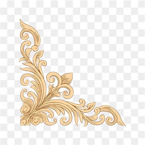Corner design golden colour free png download