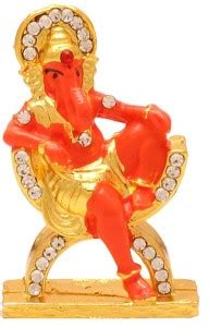 DULCI Gold Plated American Diamond (CZ) Studded Lord Ganesh Ganpati ...